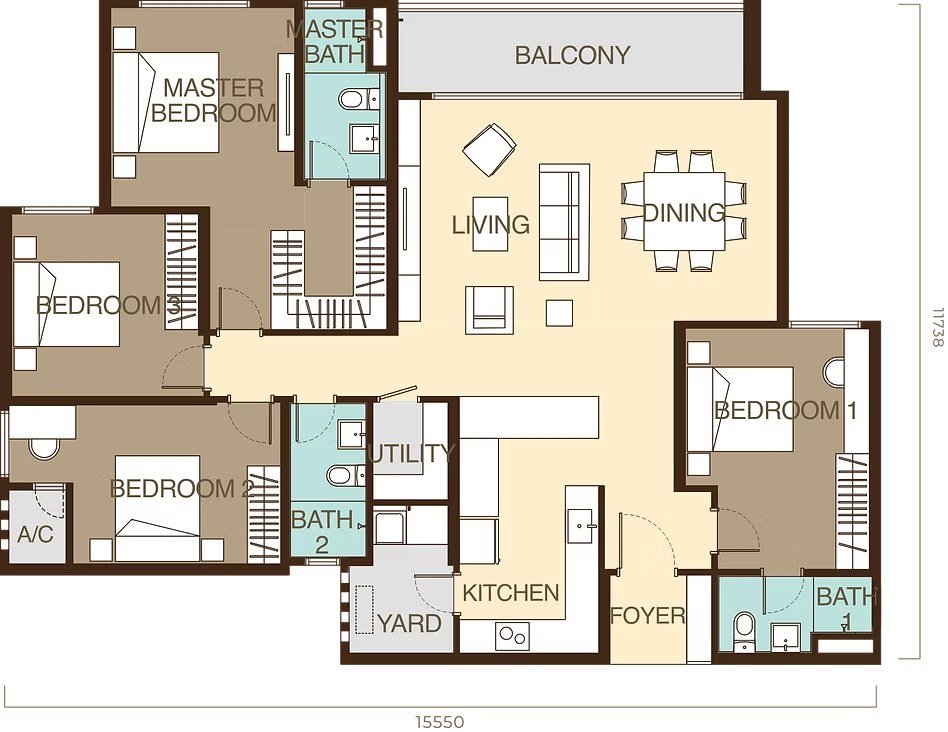 Ayanna Type B floor plan 1,678 sq ft