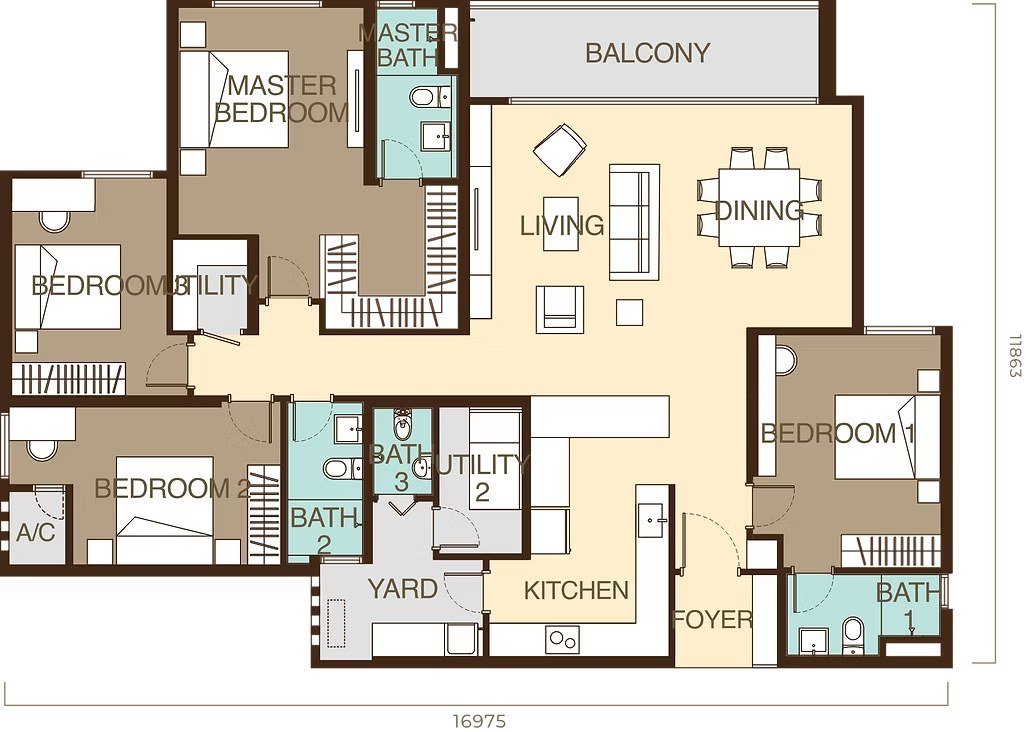 Ayanna Type C floor plan 1,859 sq ft