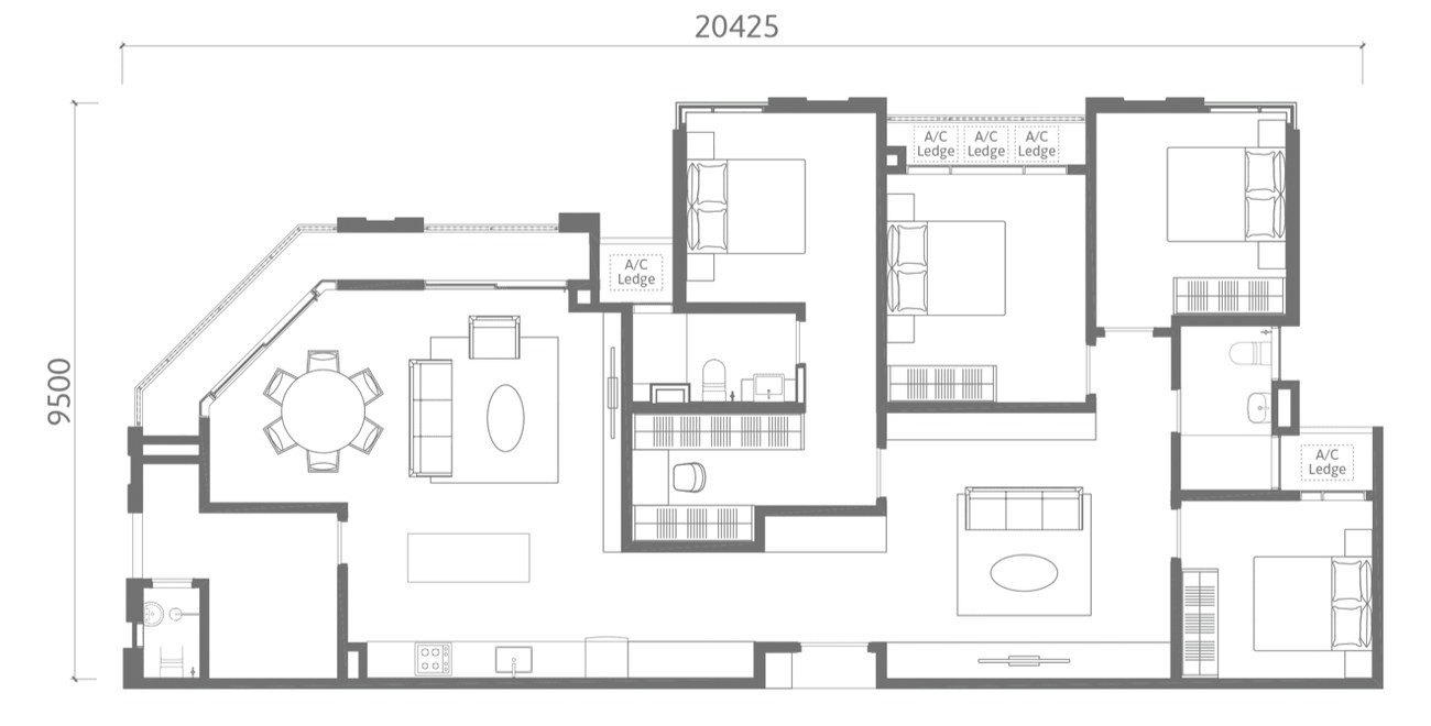 Ren Residence Type D floor plan 1680 sq ft