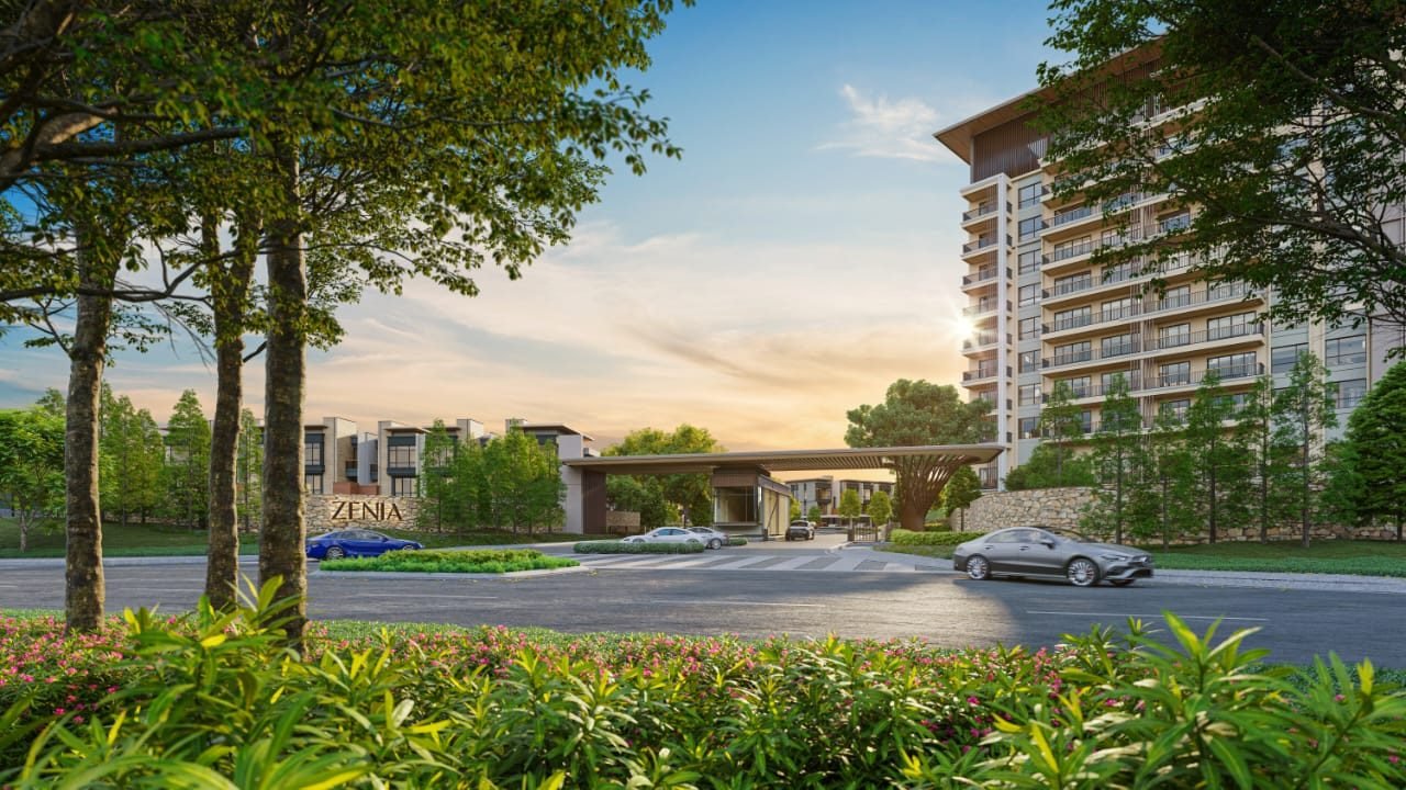 Zenia ParkCity Damansara CondoVilla streetscape and arrival at dusk